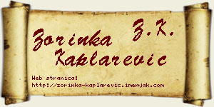 Zorinka Kaplarević vizit kartica